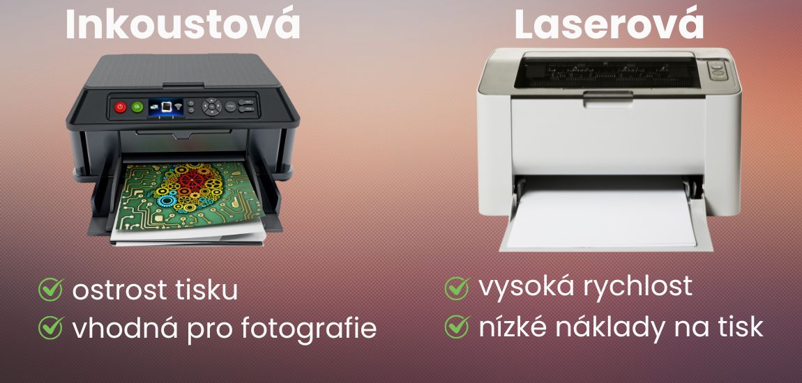 porovnání tiskáren laser vs inkoust